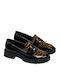 Lackleder Damen Loafers Μαύρο-ζεβρα
