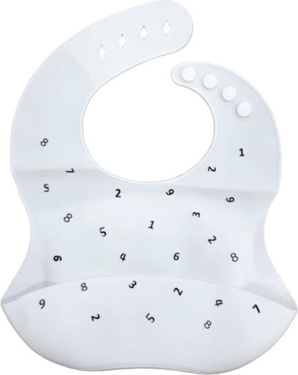 Beboulino Waterproof Bib Silicone with Pocket White