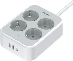 Tessan Smart Πολύπριζο 4 Θέσεων με Καλώδιο 2m