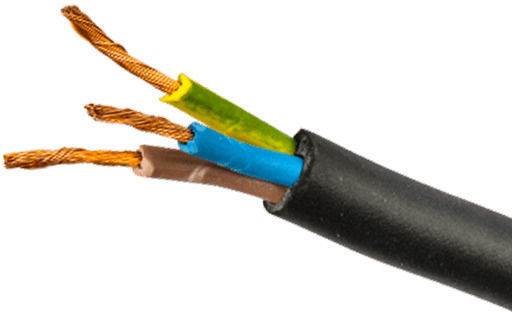 Elmark Καλώδιο Ρεύματος τύπου H05RR-F με Διατομή 3x1mm² σε Χάλκινο Χρώμα 1m Εύκαμπτο