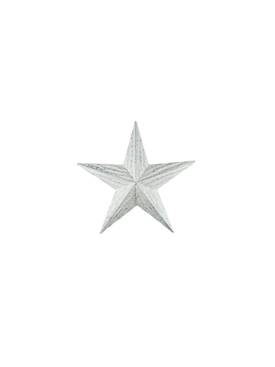 Hanging Ornament Star Metallic Silver 37x39cm