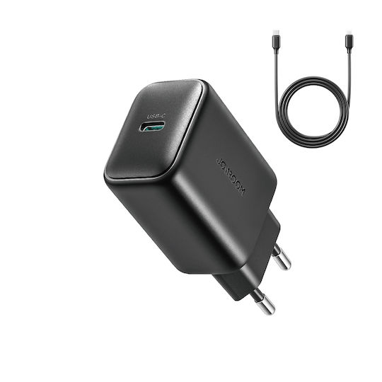 Joyroom Charger with USB-C Port and Cable USB-C - USB-C 25W Power Delivery Blacks (JR-TCF23)