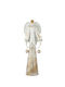 Zen Collection Christmas Metal Figure Cherub White Height 46.5cm