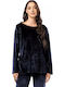 Women's Tunic Dress Long Sleeve Blue