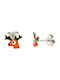Kids Earrings Reindeer Silver Enamel Ear_5621