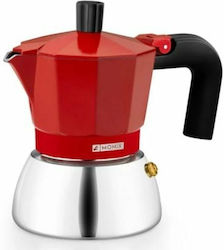 Monix Stovetop Espresso Pot Inox Roșu