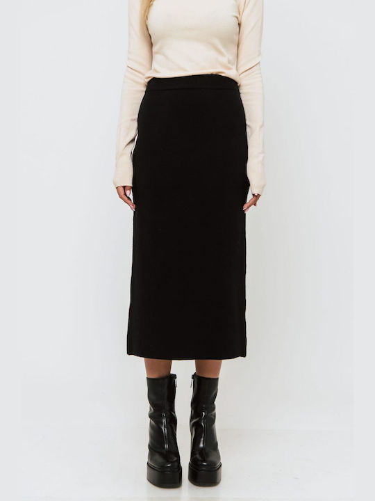 Freestyle High-waisted Midi Skirt Black