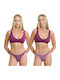 Bamboo Damen Zeichenfolge 2Pack Multicolour