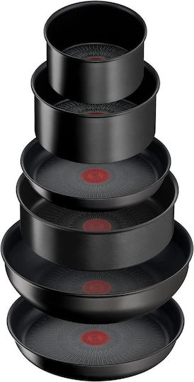 Tefal Ingenio Eco Resist Set De Vase De Gătit Negre 6 Piese