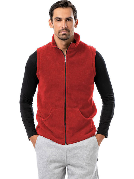 Bodymove Ανδρική Ζακέτα Fleece Κόκκινη