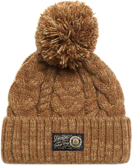 Chunky Cable Pom Pom Beanie Γυναικείος Σκούφος Πλεκτός ISLAND TOFFEE TWIST