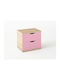 Wooden Kids Bedside Table Pink 50x40x45cm