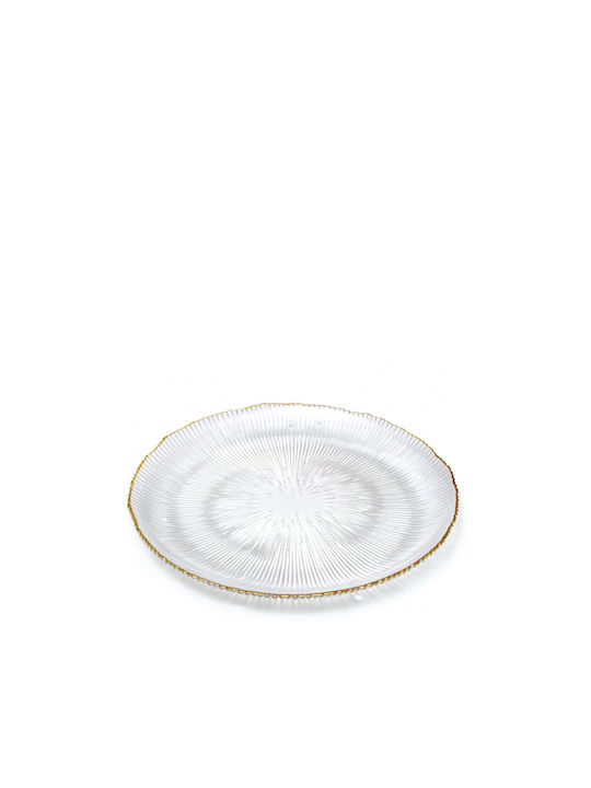Platou Decorativ Rotundă Sticlă Transparentă 1buc 27x27buc