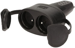 Recessed Double Rubber Socket 2p+z Ip44 Ae-13117
