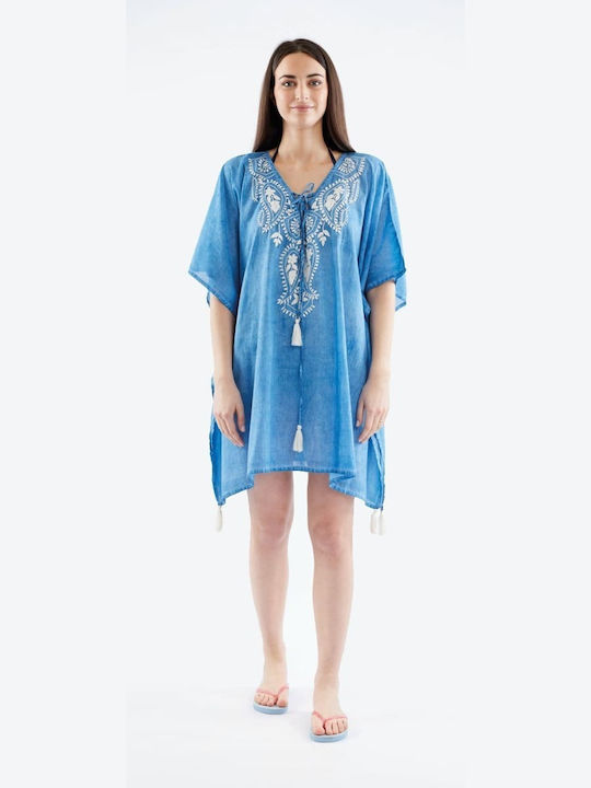 Amo La Casa Caftan Pentru Plajă Albastru