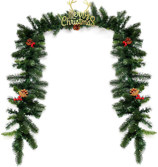 Costway Weihnachtliche Girlande Beleuchtet Plastik Bunt 270cm 1Stück