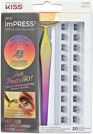 Kiss ImPRESS Kit Press-on Extensions Μαύρα 20τμχ