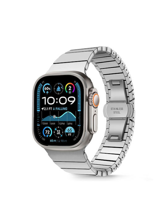 Tech-Protect Linkband Curea Oțel inoxidabil Argintiu (Apple Watch 6, 7, 8, 9, 10, SE, Ultra 1, 2)