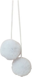 Baby Star Pom Pom de Artizanat Alb cu Diametru 70mm Set 2buc