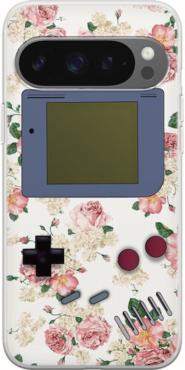 Floral Gameboy Google Pixel 9 Pro 5g Flexible TPU Transparent Silicone