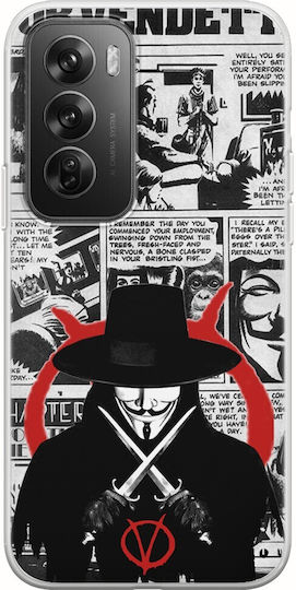 V Vendetta Oppo Reno 12 Pro 5g Гъвкав TPU Прозрачен Силикон