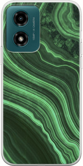 Гъвкав прозрачен силиконов калъф от ахат и малахит за Motorola Moto G04s