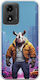 Street Animals Rhinoceros Motorola Moto G04 Flexible Tpu Διάφανη Σιλικόνη