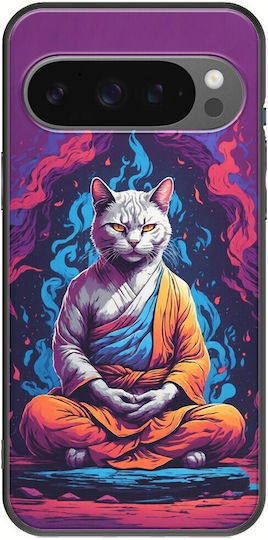 Meditation Animals Cat Google Pixel 9 5g Black TPU Black Silicone