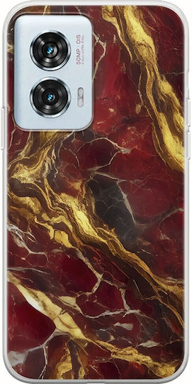 Marmură Crăpată Roșu Auriu Motorola Edge 50 Fusion 5G TPU Flexibil Silicon Transparent