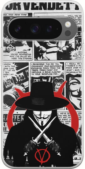 V Vendetta Google Pixel 9 Pro 5g Гъвкав TPU Прозрачен Силикон
