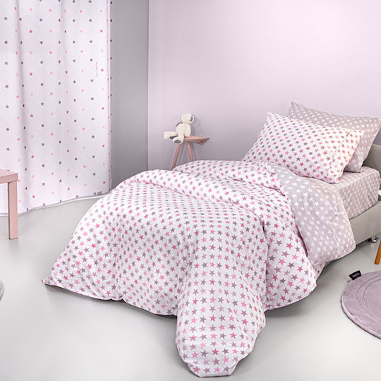 Guy Laroche Sheet Set Single with Elastic Band Cotton Cosmos Pudra 100x200cm 3pcs