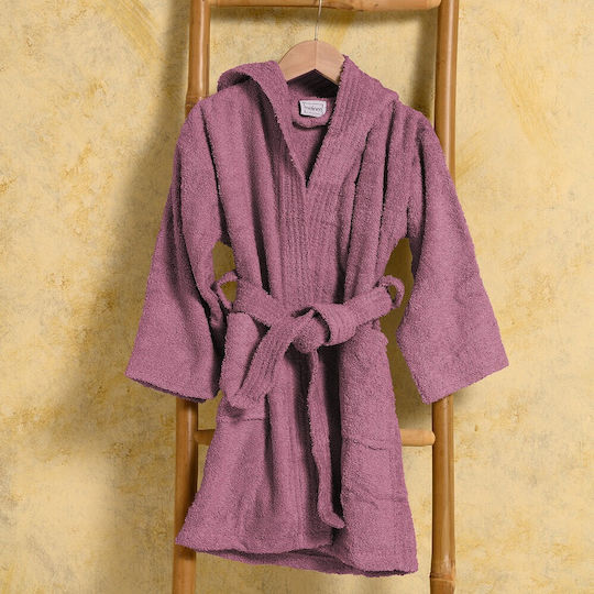Melinen Kids Hooded Bathrobe Berry Melinen Kids Hooded Bathrobe Berry