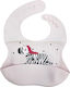 Beboulino Waterproof Bib Silicone with Pocket Pink Zebra