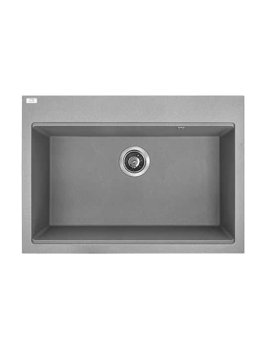Laveo Drop-In Spüle aus Verbundgranulat B50xT70cm Gray