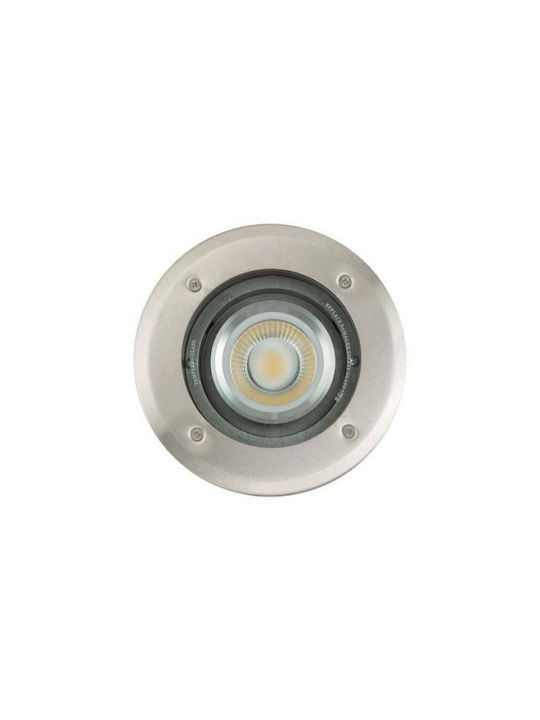 KT Lighting Σποτ Δαπέδου LED 20W με Θερμό Λευκό Φως Ασημί