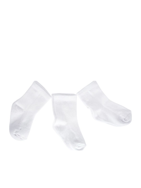 Defne Baby Παιδικές Κάλτσες White 3 Ζευγάρια