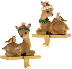 Iliadis Christmas Figure Deer Brown Height 13cm Fireplace Hanger