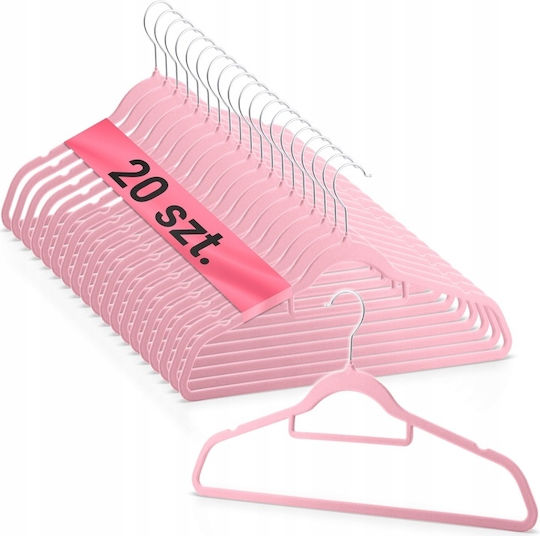 Massido Schrankbügel für Hosen Hölzernes Rosa 20Stück