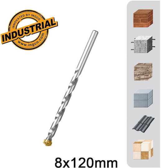 Ingco Diamond Drill with Cylindrical Shank for Masonry 8x120mm