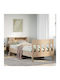 Einzelbett aus massivem Holz Braun mit Lattenrost für Matratze 75x190cm