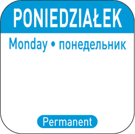 Etichete de siguranță alimentară recipiente reutilizabile luni Pl Ru En 1000 buc Hendi 850077