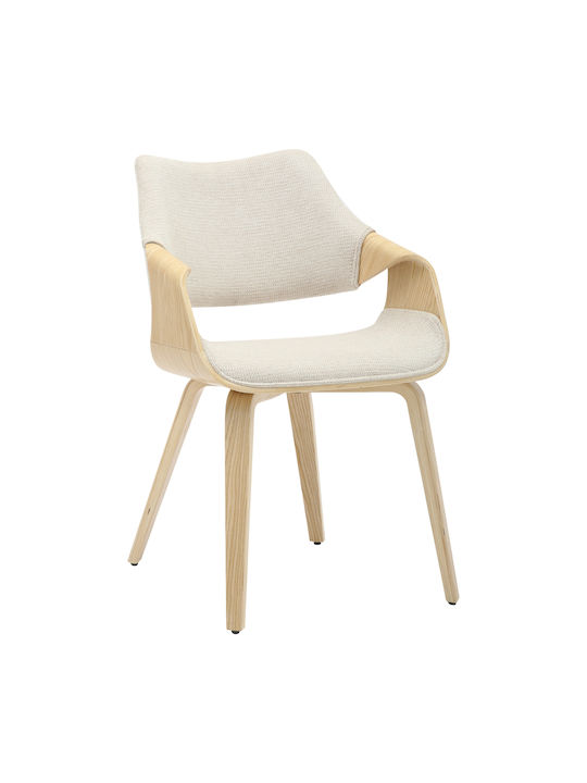 Netto Dining Room Fabric Armchair Beige 55x56x83cm