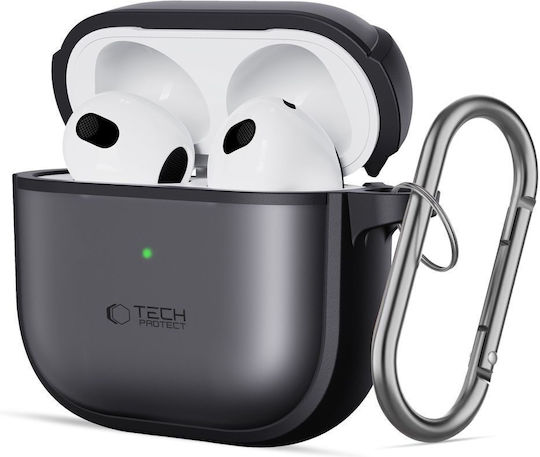 Tech-Protect MagMat Силиконов / Пластмасов Калъф с Кука в Черен Цвят за Apple AirPods 4 / 5