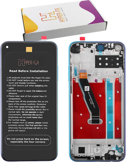 Hyper Fix Екран със Сензорен Механизъм и Рамка за Huawei P40 Lite 5G (Син)