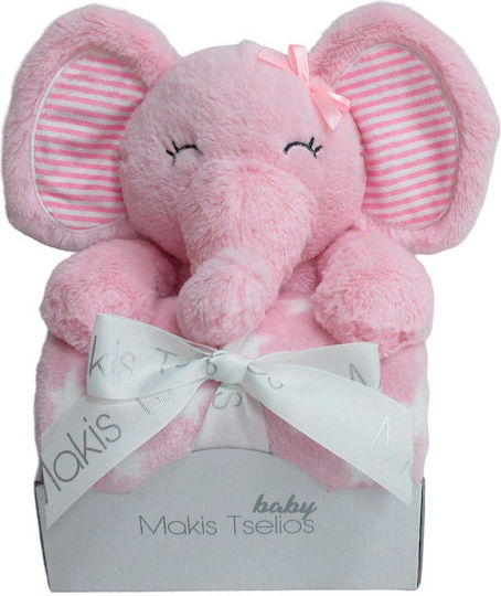 Makis Tselios Home Blanket Nursery Swaddling Blankets Pink with Animal Pink 80x110cm