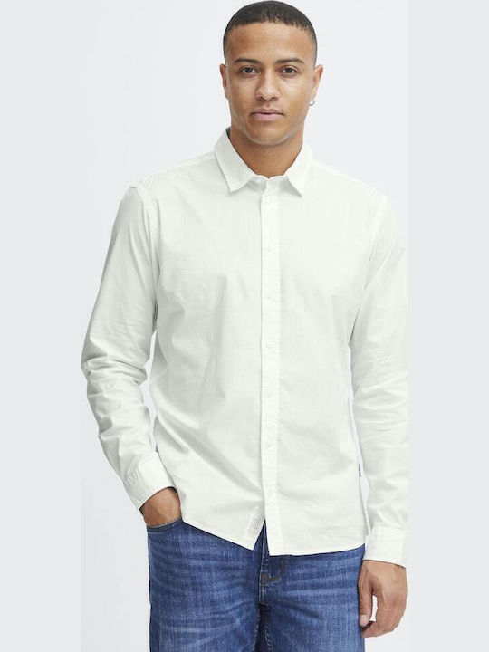 Blend Long-sleeved Cotton Shirt Off White
