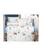 Beauty Home Baby Sheets Set Crib Cotton Light Blue Multicolored 100x150cm 4pcs
