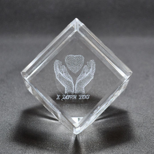 Dekorativer Kristall "Ich liebe dich" 5x5x5cm Pol 5112183
