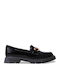 Girls Patent Leather Moccasins Black