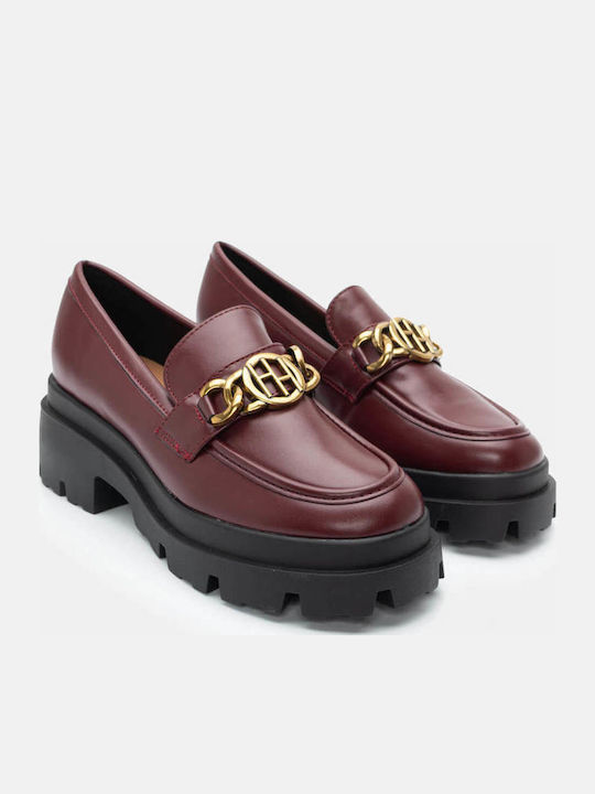 Luigi Γυναικεία Loafers σε Μπορντό Χρώμα